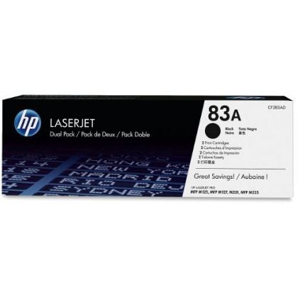 HP Toner cartridge original CF283AD (83A)  LJ Pro MFP M125nw/ M127fn/M127fw black twinpack CF283AD (83A)  LJ Pro MFP M125nw/ M127fn/M127fw black twinpack