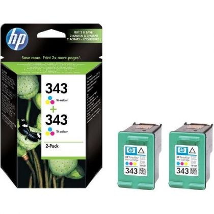 HP Ink original Ink Cart. CB332EE No.343  DJ5740/6540/6840/PS325/ 375/8150/PSC1510/1610/2355/ 2610 (2 x Ink) Tri-colour Ink Cart. CB332EE No.343  DJ5740/6540/6840/PS325/ 375/8150/PSC1510/1610/2355/ 2610 (2 x Ink) Tri-colour