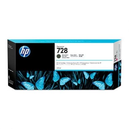 HP Ink original Ink Cart. F9J68A No. 728  Designjet T730/T830 matte black (300 ml) Ink Cart. F9J68A No. 728  Designjet T730/T830 matte black (300 ml)