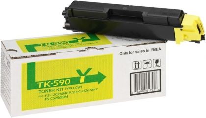 KYOCERA Toner cartridge original Toner TK-590Y  FS-C2026MFP/C2126MFP/ FS-C5250DN yellow (1T02KVANL0) Toner TK-590Y  FS-C2026MFP/C2126MFP/ FS-C5250DN yellow (1T02KVANL0)