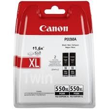 CANON Ink original Ink Cart. PGI-550PGBK XL TWIN Pack  PIXMA iP7250/iP8750/iX6850/MG5450/ MG5550/MG5650/MG6350/MG6450/MG 6650/MG7150/MG7550/MX725/MX925 (6431B005) Ink Cart. PGI-550PGBK XL TWIN Pack  PIXMA iP7250/iP8750/iX6850/MG5450/ MG5550/MG5650/MG6350/