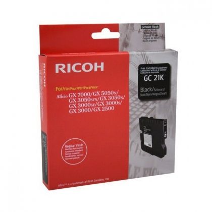 RICOH Gel ink original Gel Cart.  GX2500/ 3000/3000S/3000SF/3050SFN/ 5050N/7000 Type GC-21K black (405532) Gel Cart.  GX2500/ 3000/3000S/3000SF/3050SFN/ 5050N/7000 Type GC-21K black (405532)
