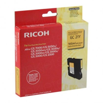 RICOH Gel ink original Gel Cart.  GX2500/ 3000/3000S/3000SF/3050SFN/ 5050N/7000 Type GC-21Y yellow (405535) Gel Cart.  GX2500/ 3000/3000S/3000SF/3050SFN/ 5050N/7000 Type GC-21Y yellow (405535)
