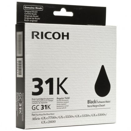 RICOH Gel ink original Gel Cart.  GXe3300N/ GXe3350N Type GC-31K black (405688) Gel Cart.  GXe3300N/ GXe3350N Type GC-31K black (405688)