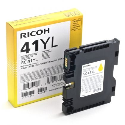 RICOH Gel ink original Gel Cart. GC-41  SG2100N/3100SNw/3110DN/DNW/ SFNw/7100DN yellow LC (405768) Gel Cart. GC-41  SG2100N/3100SNw/3110DN/DNW/ SFNw/7100DN yellow LC (405768)