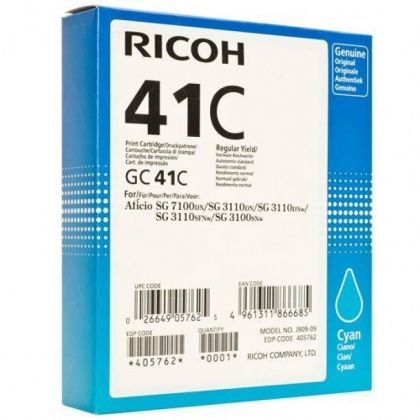 RICOH Gel ink original Gel Cart. GC-41  SG3100SNw/3110DN/DNW/ SFNw/7100DN cyan HC (405762) Gel Cart. GC-41  SG3100SNw/3110DN/DNW/ SFNw/7100DN cyan HC (405762)