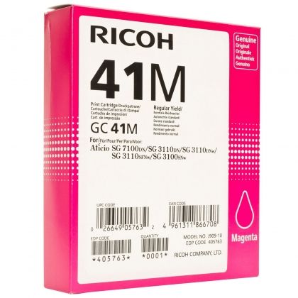 RICOH Gel ink original Gel Cart. GC-41  SG3100SNw/3110DN/DNW/ SFNw/7100DN magenta HC (405763) Gel Cart. GC-41  SG3100SNw/3110DN/DNW/ SFNw/7100DN magenta HC (405763)