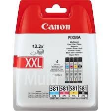 CANON Ink original Ink Cart. CLI-581 C/M/Y/BK XXL Multipack blistered  PIXMA TR7550/ 8550/TS6150/8150/9150 extra high capacity (1998C005) Ink Cart. CLI-581 C/M/Y/BK XXL Multipack blistered  PIXMA TR7550/ 8550/TS6150/8150/9150 extra high capacity (1998C005